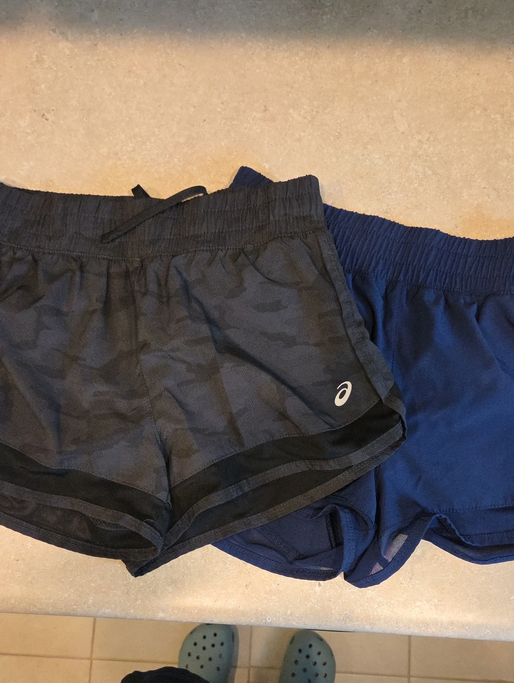 Set Of Asics Women's Shorts - Black Camo and Navy
